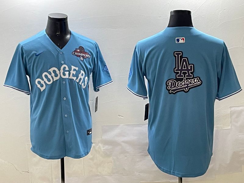 Men Los Angeles Dodgers Blank Light Blue Throwback Game 2025 Nike MLB Jersey style 28->los angeles dodgers->MLB Jersey